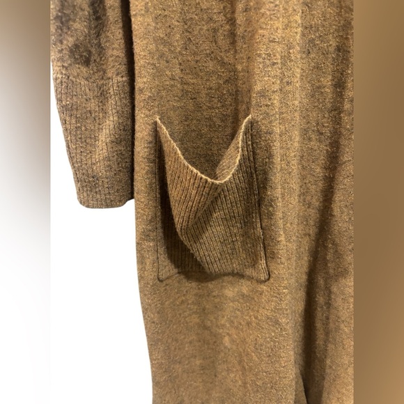 Time And Tru Open Front Duster Cardigan With Pockets Size S (4-6)Camel Heathered - Picture 5 of 11